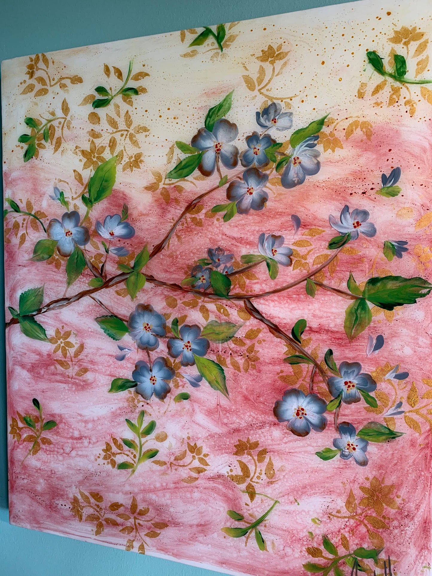 Dogwood Flowers on Canvas