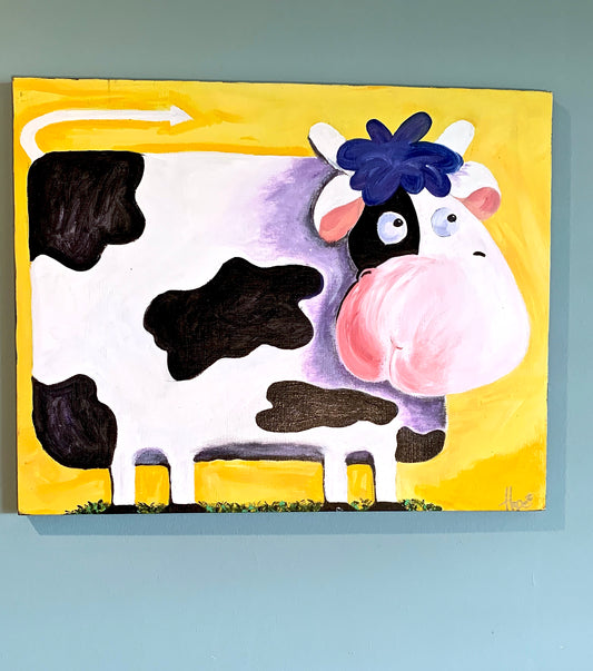 Whimsical Cow painting