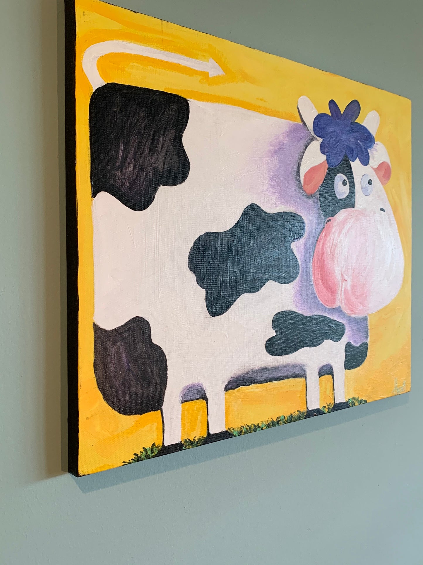 Whimsical Cow painting